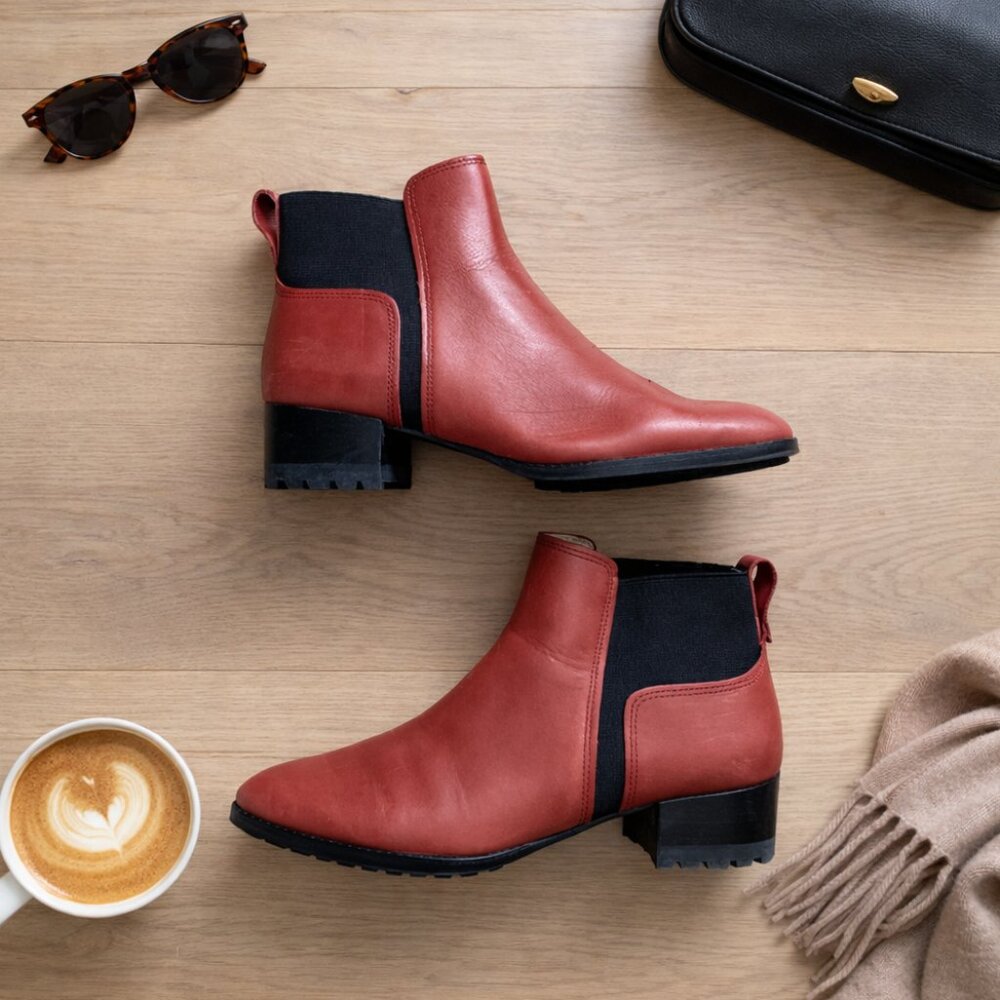 Madewell Kathleen Lugsole Boot Womens 8.5 Leather Chelsea Ankle Chunky Platform